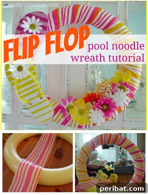 Flowery Flip Flop Summer Wreath