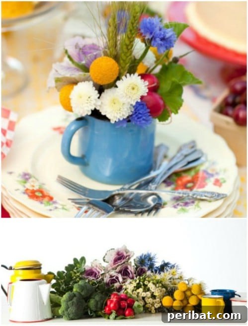 Farmhouse Style Metal Cup Vase