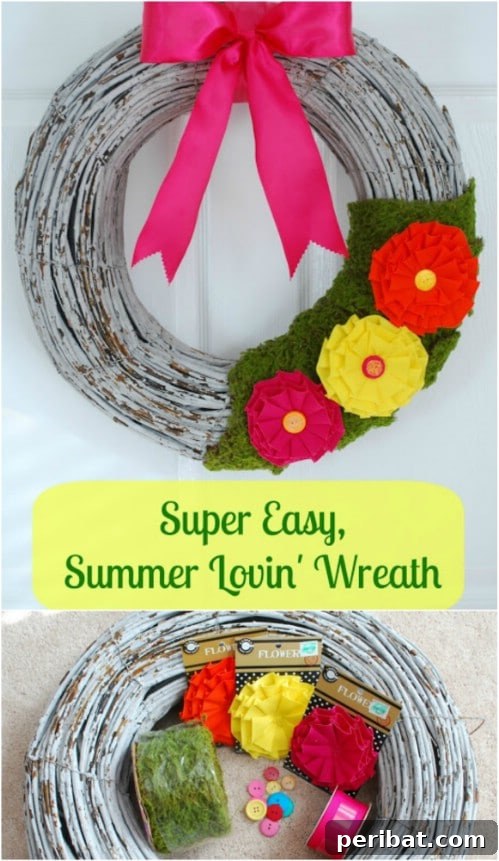 Colorful Summer Grapevine Wreath