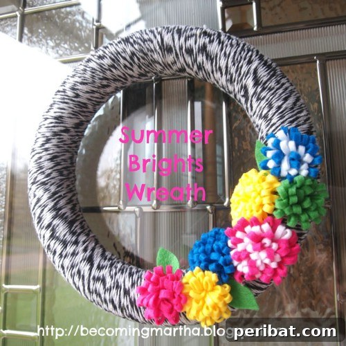 Yarn And Felt Flower Wreath