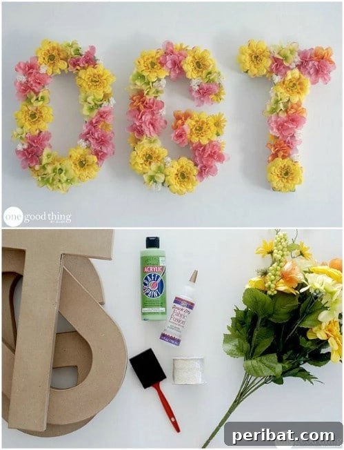 DIY Floral Letters Wall Art