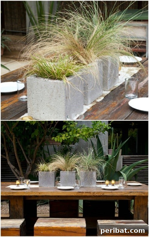 Cinderblock Porch Planters