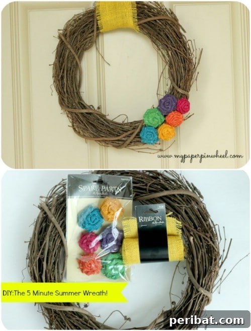 Easy Five Minute Summer Wreath
