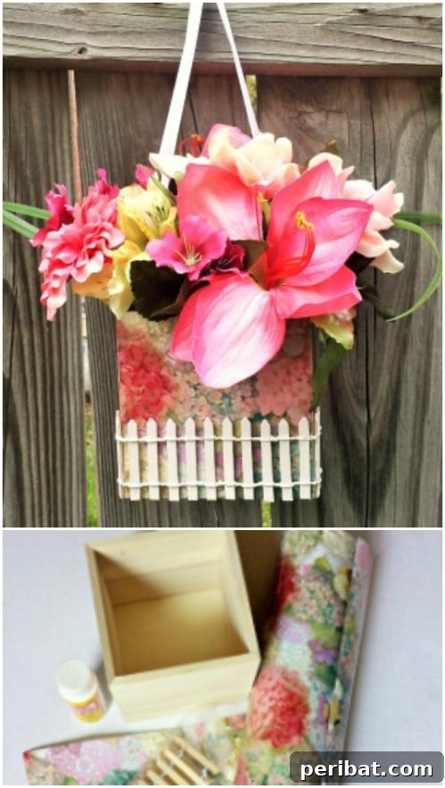 White Picket Fence Floral Box