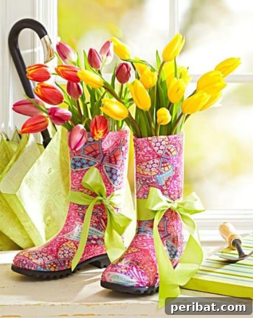 Colorful Rain Boot Planters
