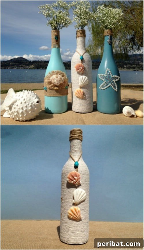 Painted Wine Bottle Vases