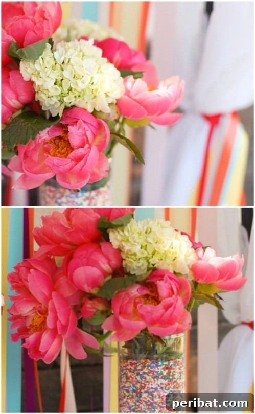 DIY Sprinkle Lined Vases