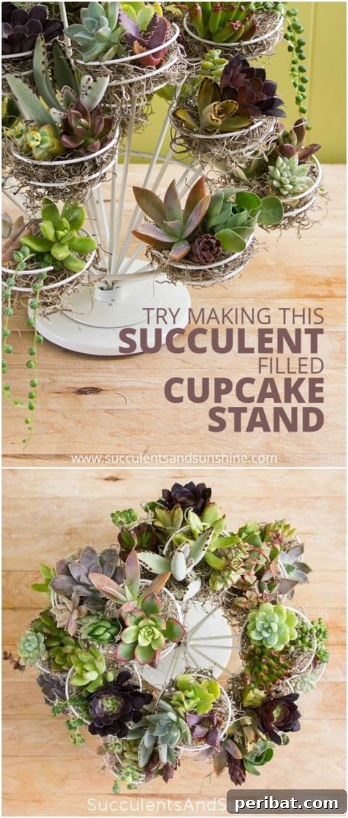Repurposed Cupcake Stand Centerpiece