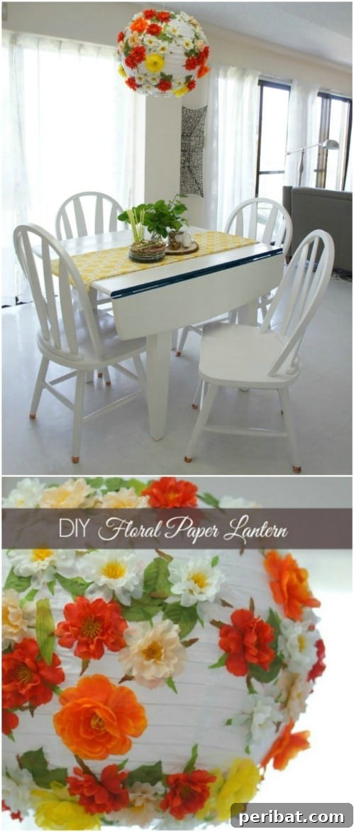 DIY Floral Paper Lantern