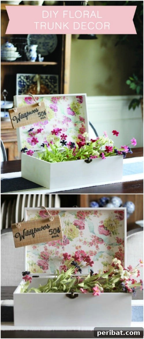 DIY Floral Trunk Flower Display