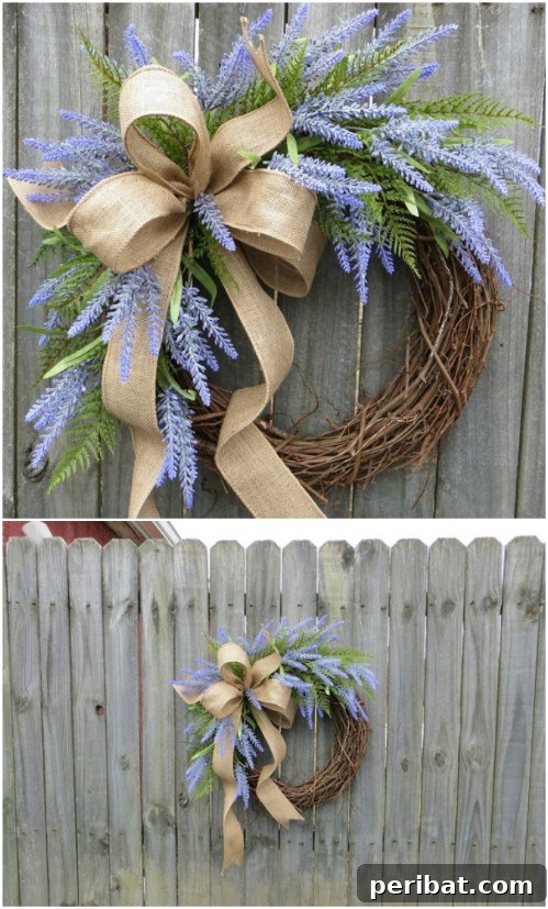 Lavender And Burlap Wreath