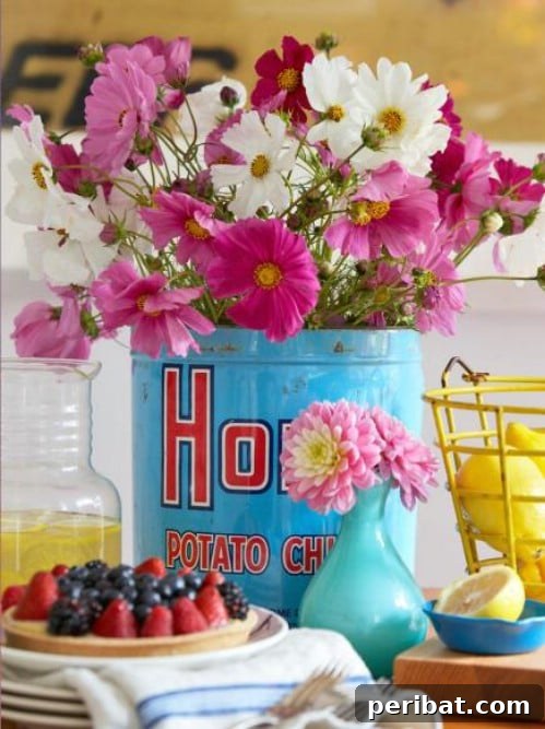 Upcycled Metal Tin Vase