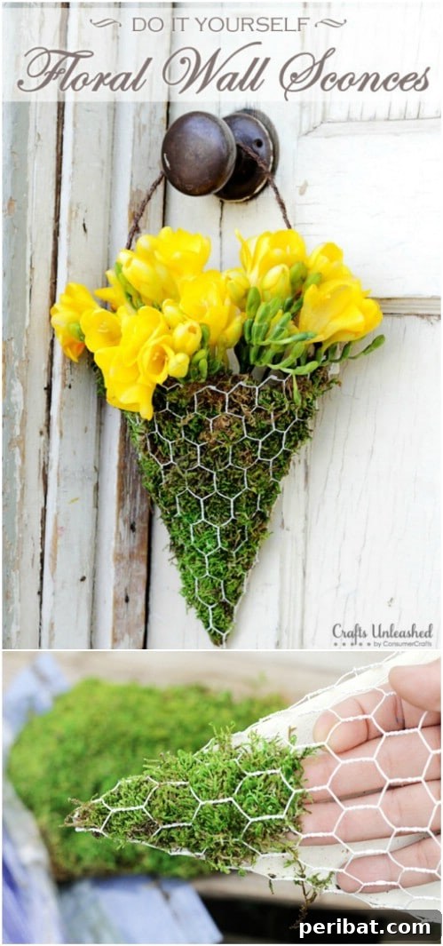 Easy DIY Floral Wall Sconce