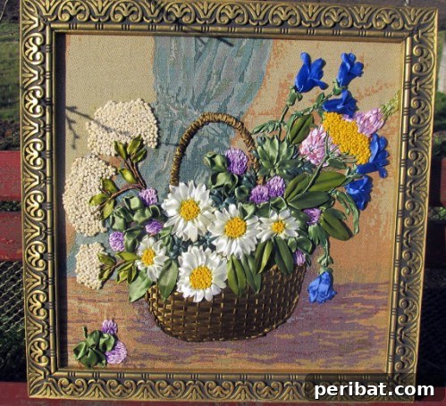 Embroidered Summer Flower Tapestry