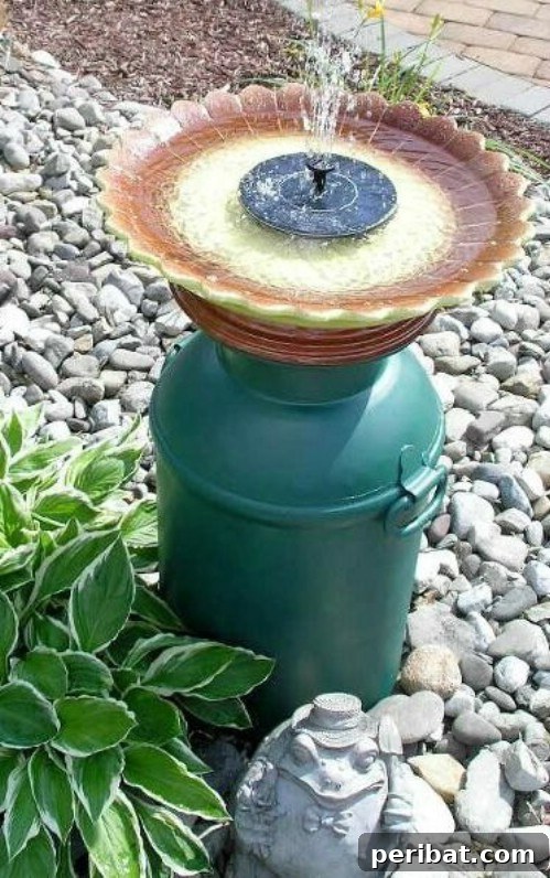 Repurposed Milk Can Fountain