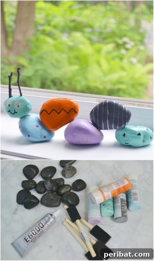 Fun DIY Garden Rock Caterpillar