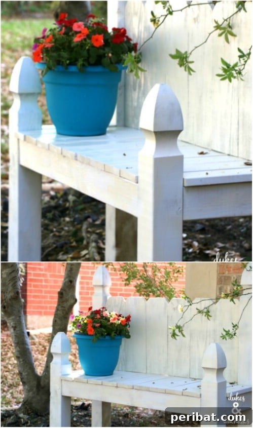 DIY Fence Post Garden Bench