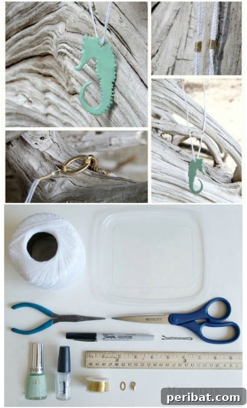 Recycled Plastic Seahorse Necklace