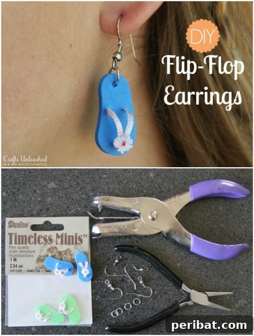 Easy Five Minute Flip Flop Earrings