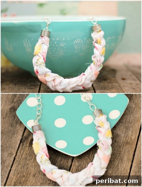 DIY Chunky Braided Fabric Necklace