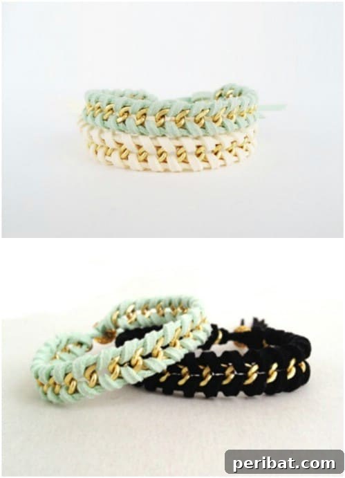 DIY Summer Braided Chain Bracelets