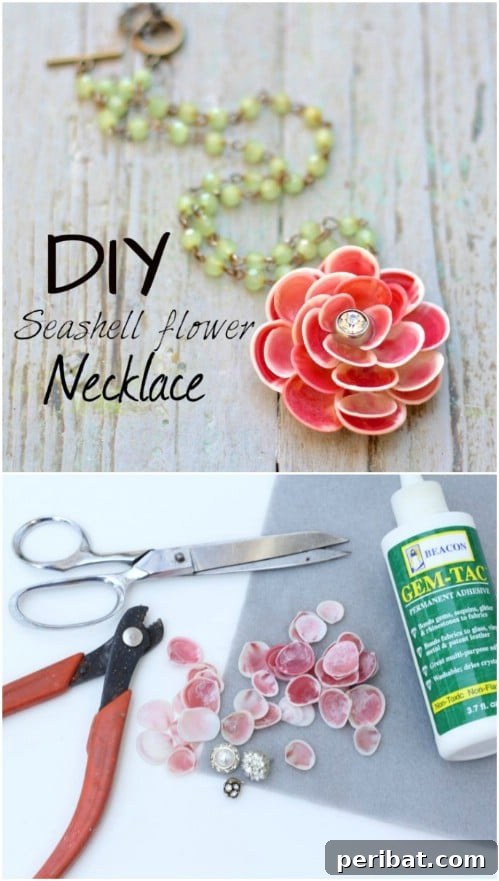DIY Seashell Flower Necklace