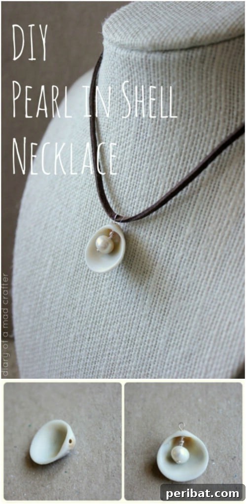 DIY Pearl In Seashell Necklace