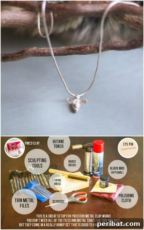 DIY Silver Bee Pendant