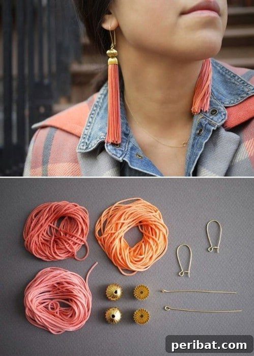 DIY Dangling Tassel Earrings