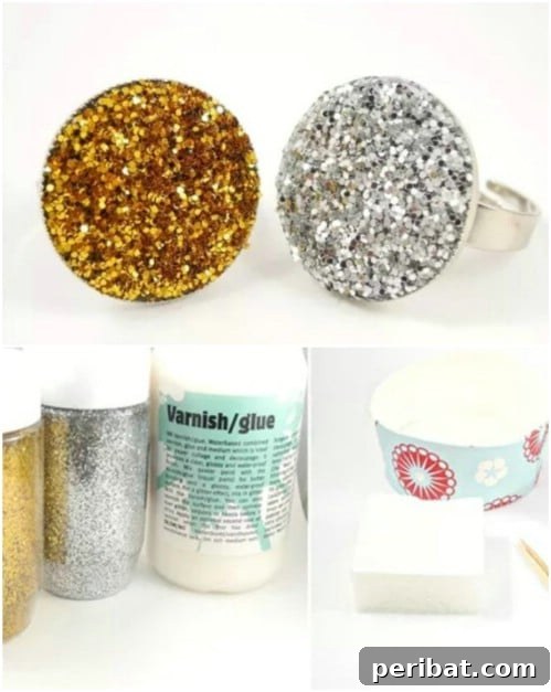 Easy Glitter Statement Ring