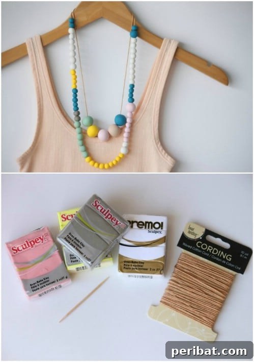 DIY Polymer Clay Bead Necklace