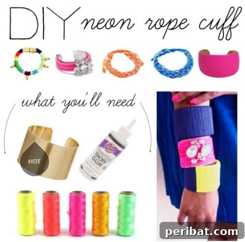Neon Rope Cuff Bracelet