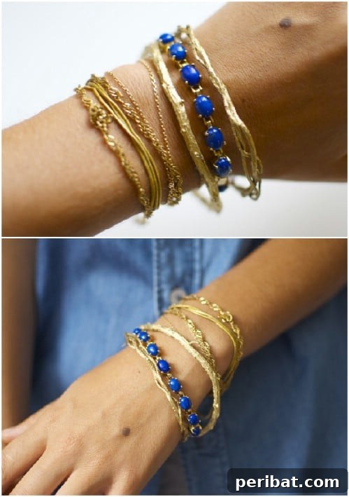 DIY Metallic Twig Bangle