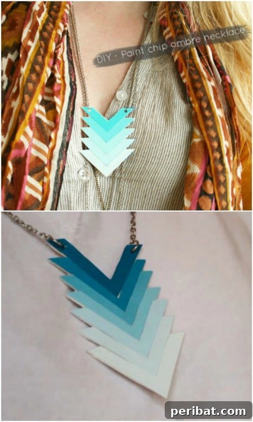 Easy Ombre Paint Chip Necklace