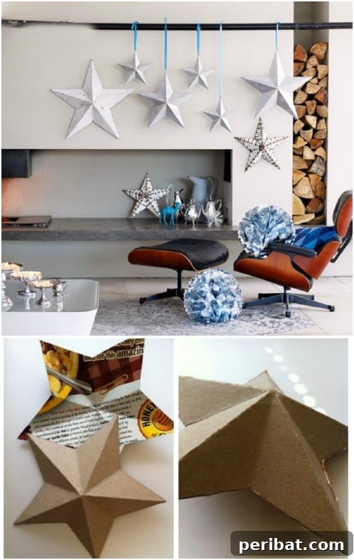 35 Ingenious Cardboard Box Upcycling Projects 13 DIY Cardboard Christmas Star