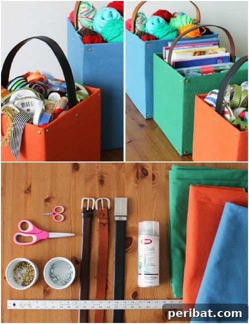 35 Ingenious Cardboard Box Upcycling Projects 3 Repurposed Cardboard Belted Storage Tote