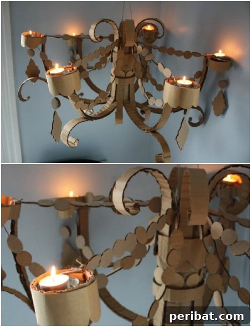 35 Ingenious Cardboard Box Upcycling Projects 22 Cute DIY Cardboard Chandelier