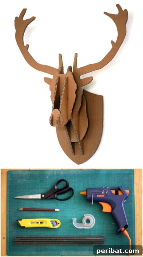 35 Ingenious Cardboard Box Upcycling Projects 23 Deer Head Wall Hanging