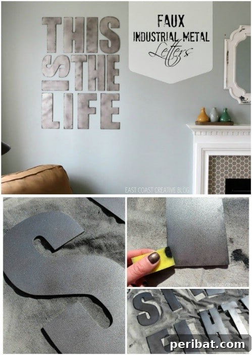 35 Ingenious Cardboard Box Upcycling Projects 27 Faux Industrial Metal Letters