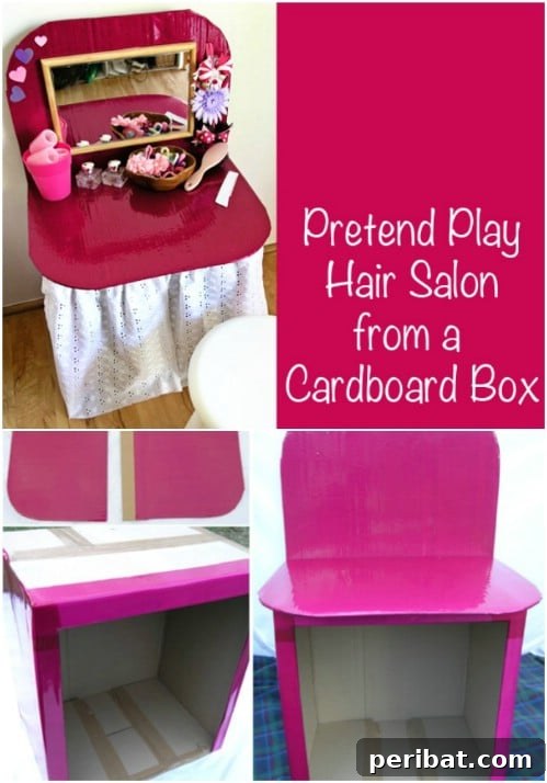 35 Ingenious Cardboard Box Upcycling Projects 34 Pretend Play Cardboard Dressing Table