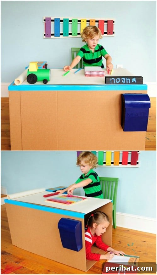 35 Ingenious Cardboard Box Upcycling Projects 35 Pottery Barn Inspired Pop Up Desk