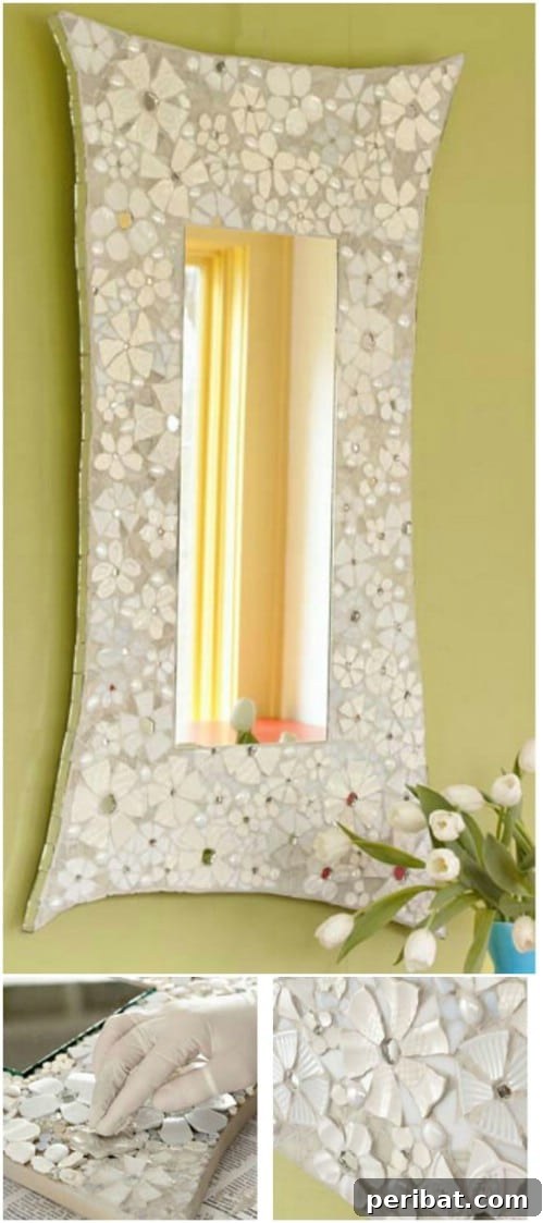 30 Stunning Mosaic Crafts to Enhance Your Indoor and Outdoor Spaces 18 Easy Mosaic Flower Mirror Frame