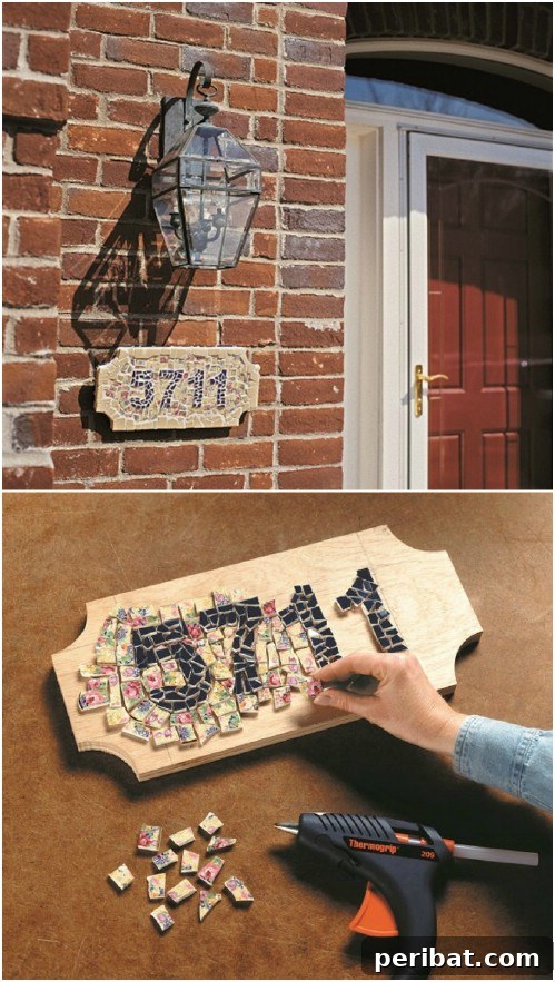 30 Stunning Mosaic Crafts to Enhance Your Indoor and Outdoor Spaces 3 Custom Mosaic Address Marker