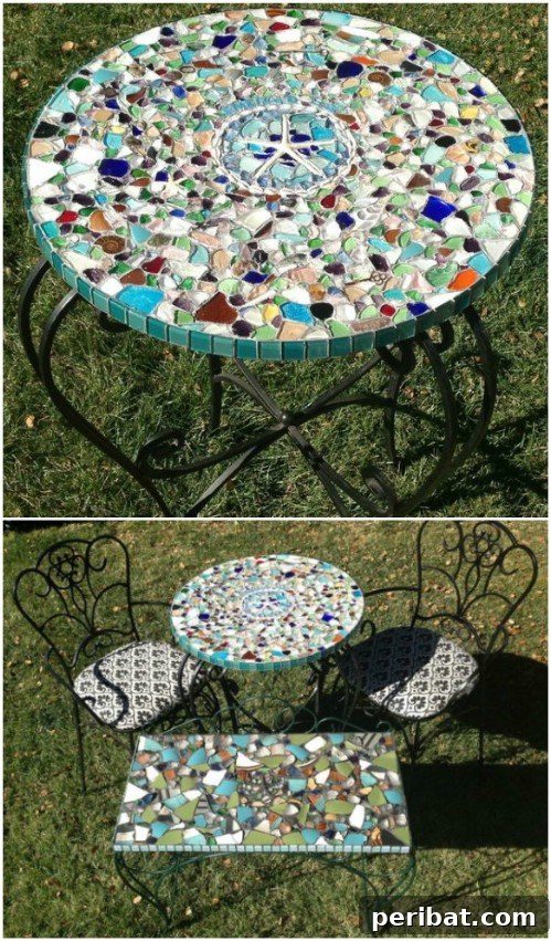 30 Stunning Mosaic Crafts to Enhance Your Indoor and Outdoor Spaces 26 Sea Glass Mosaic Tabletop