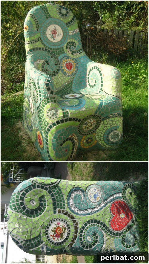 30 Stunning Mosaic Crafts to Enhance Your Indoor and Outdoor Spaces 9 DIY Mosaic Garden Chair