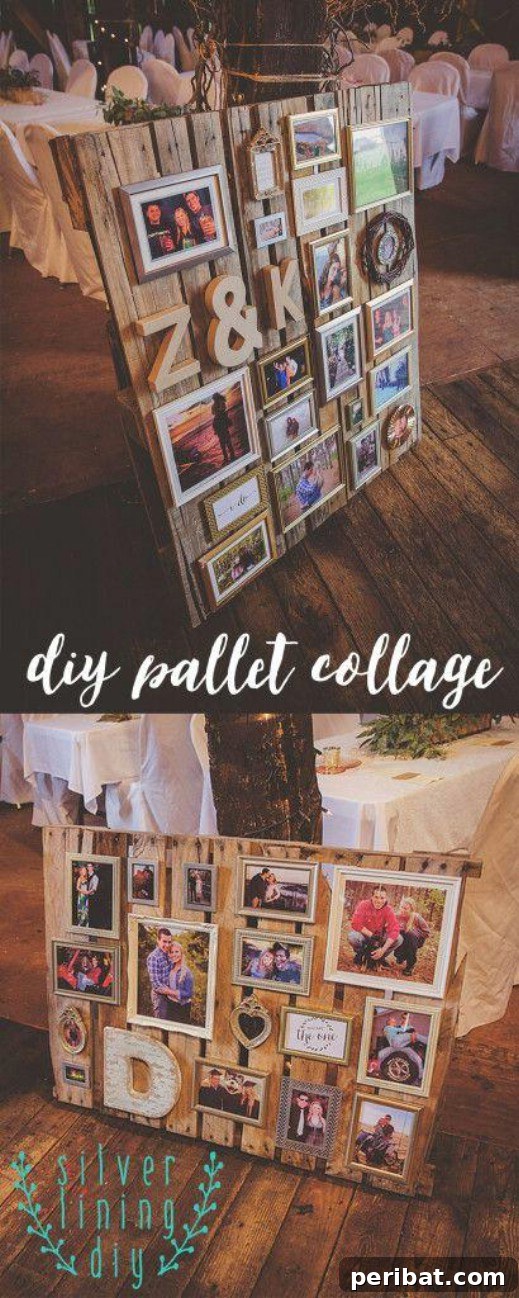 Hayallerinizdeki Düğün İçin 35 Nefes Kesen Kendin Yap Rustik Düğün Süslemesi 12 DIY Pallet Picture Collage