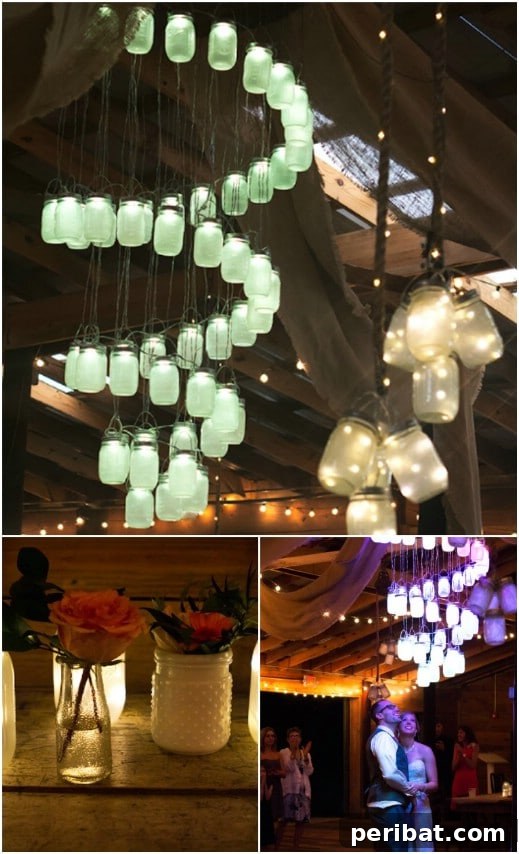 Hayallerinizdeki Düğün İçin 35 Nefes Kesen Kendin Yap Rustik Düğün Süslemesi 19 DIY LED Mason Jar Lights