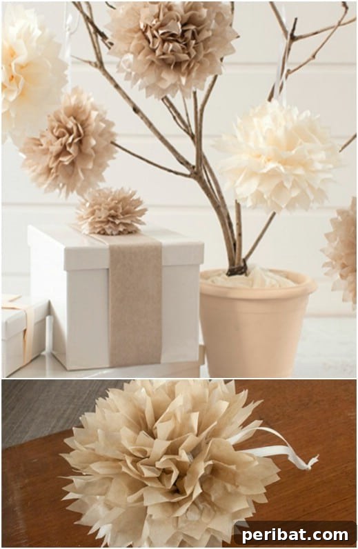 Hayallerinizdeki Düğün İçin 35 Nefes Kesen Kendin Yap Rustik Düğün Süslemesi 29 Tissue Paper Pom Pom Flowers