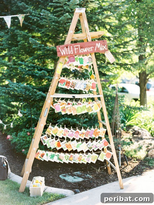 Hayallerinizdeki Düğün İçin 35 Nefes Kesen Kendin Yap Rustik Düğün Süslemesi 30 Rustic Ladder Favor Display