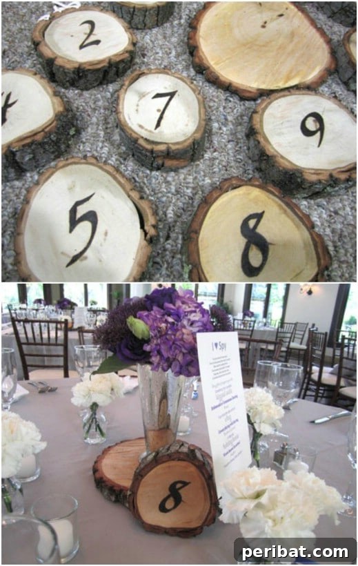 Hayallerinizdeki Düğün İçin 35 Nefes Kesen Kendin Yap Rustik Düğün Süslemesi 37 DIY Rustic Wooden Table Numbers